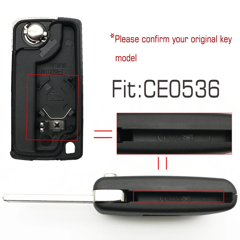 Porte-clés télécommande 2 boutons, boîtier de clé vide, couvercle de clé  télécommande, boîtier de remplacement pour Peugeot 206 - AliExpress
