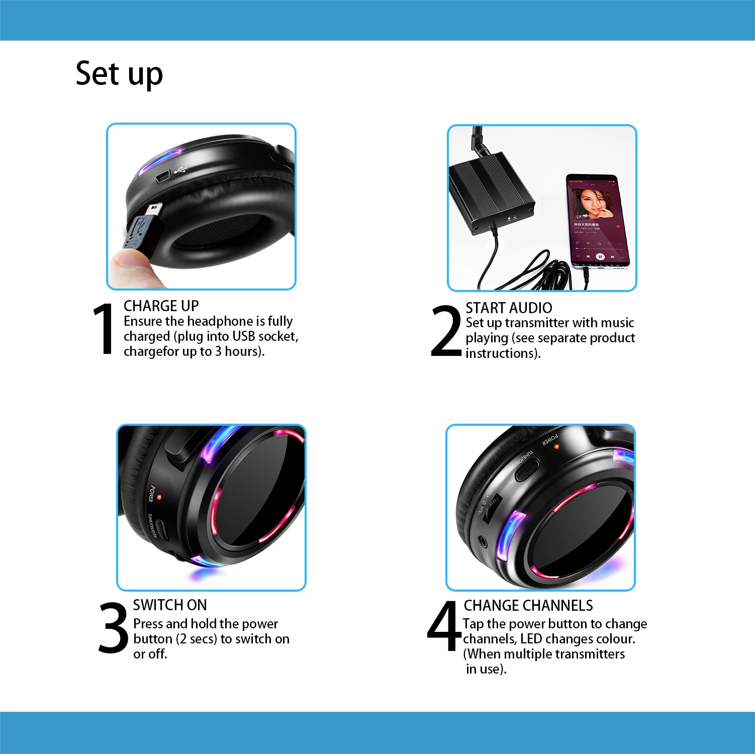 Рисунок 6 - Бесшумные беспроводные наушники 500m RF для дискотеки