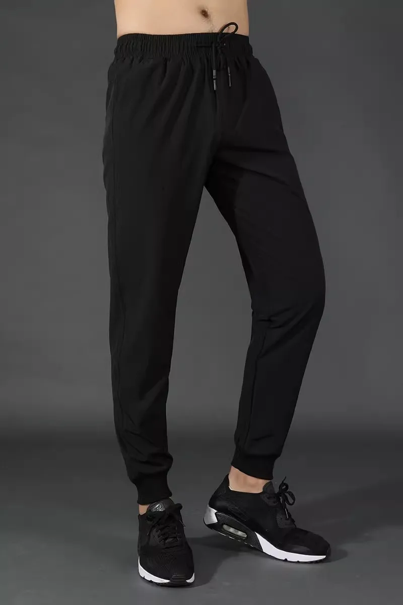 Ice Silk Fabric Spring/Summer Men's Casual Sports Guard Pants Korean Version Loose Pants New Football Running Quick Drying