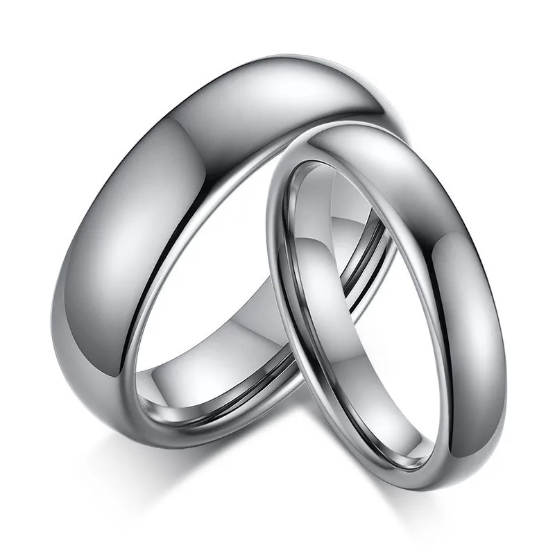 LETAPI High Polished Gold Silver Color 100% Tungsten Carbide Engagement Rings For Men Women Fashion Tungsten Wedding Jewelry