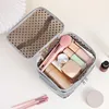 Polka dot transparent PVC double layer makeup bag Multi-functional portable waterproof makeup case large capacity travel storage 5
