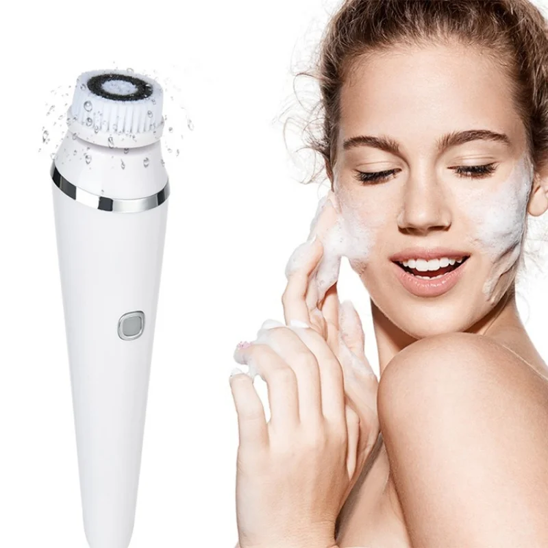 Electric Sonic Deep Cleansing Skin Care Waterproof Face Scrub Brush Silicon Face Brush Facial Face Cleaning Brush