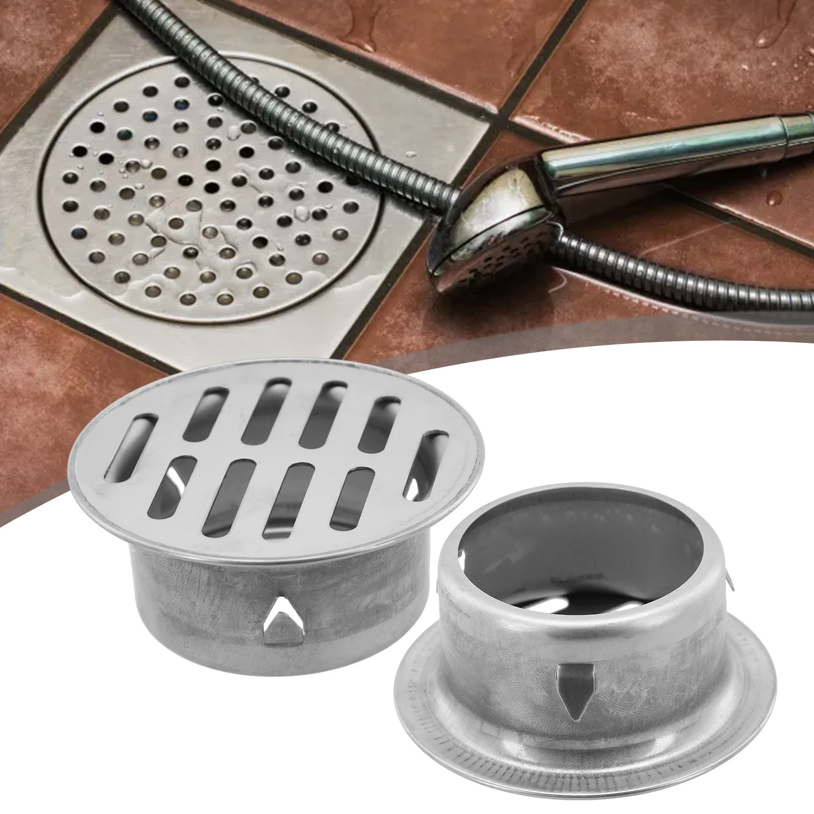 

1PC Stainless Steel Balcony Roof Round Large Displacement Anti-blocking Floor Drain Outdoor Rain Bucket Drainage Floor Drain
