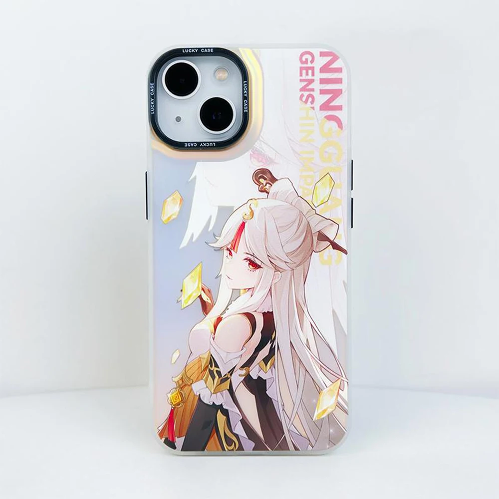 

Ningguang Genshin Impact Video Game Anime Girl IMD Phone Case for Iphone 15 14 13 12 11 Pro Max XS X XR Fashion New Products