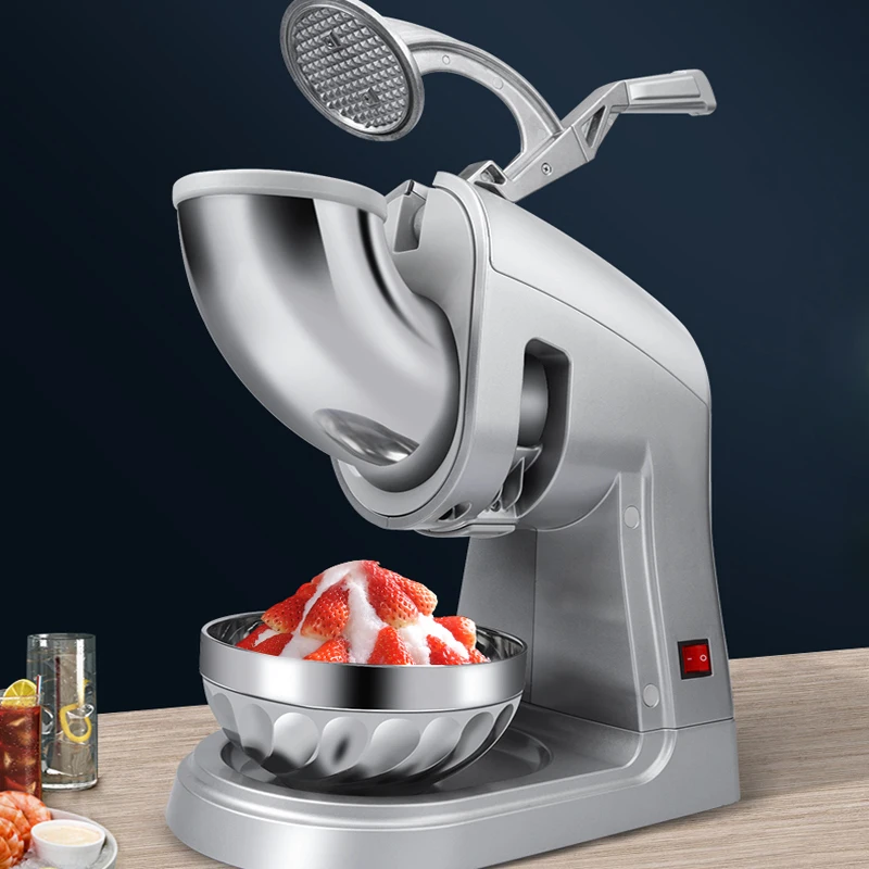 Electric Dual Blade Ice Crusher Machine Snow Cone Granizing with Free Tray for Home Commercial Icy Drink Smoothie Maker