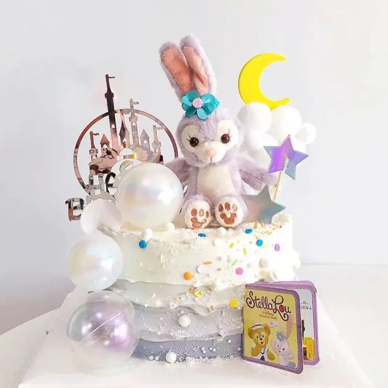 Cake Decoration Accessories Bunny Ins Style Personality Cool Birthday Party Children's Day Plush Purple Rabbit | Дом и сад