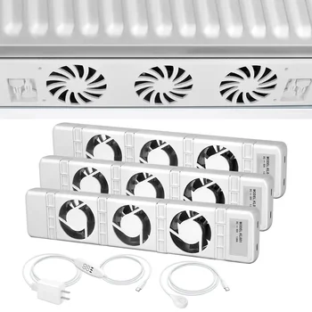 1/2/3pcs Radiator Fan 100-240V 50/60Hz 350MA Booster Extension Set Ventilator Fan Intelligent Cooling Fan Fireplace Fan 1