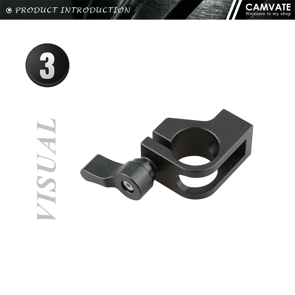 Standard 19mm Single Rod Clamp With 1/4"-20 Thread Screw For 19mm Rod Support Sy