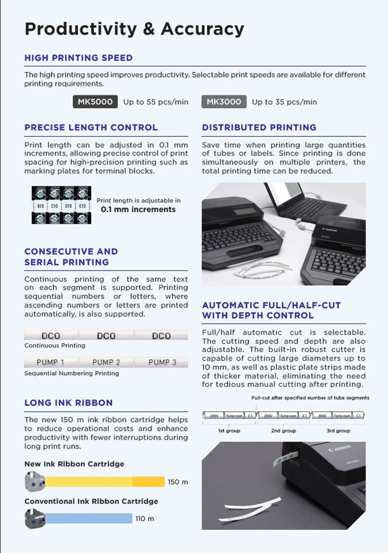 Description Picture 6 of itemCompatible RC-TU150B CABLE ID IC RIBBON (BLACK) 150M CASSETTE Use On MK3000 And MK5000 Cable ID PRINTER