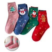 2/4/8 Pairs Children Christmas Socks Cotton Warm Mid-tube Socks For Kids Unisex Knitting Snowflake Elk Stocking Christmas Gift
