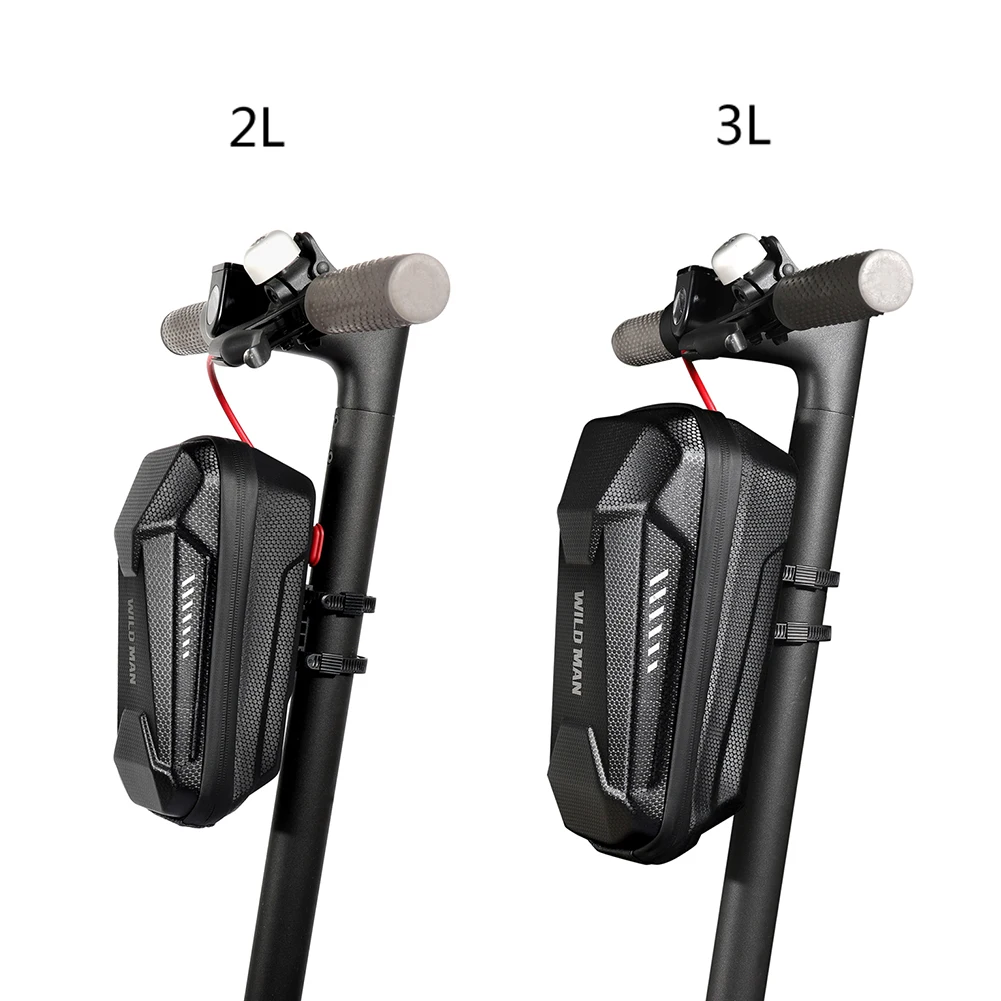 Electric Scooter Front Storage Bag 4-2L WILD MAN Hard Shell Bag Large Capacity Waterproof Skateboard Hanging Case for M365 Pro