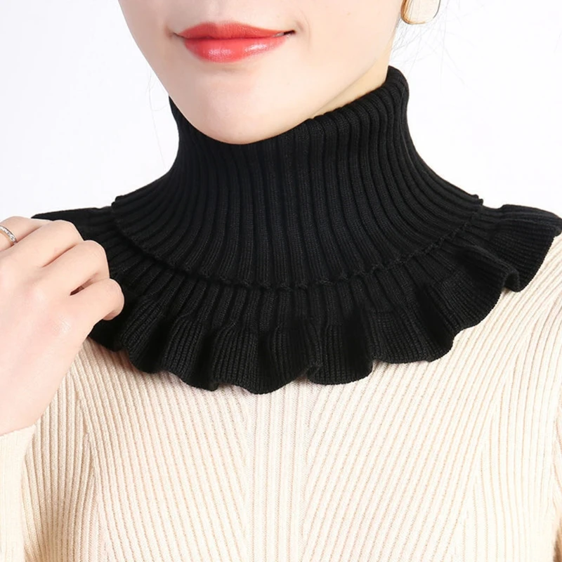 

Elastic False Collar Turtleneck Fake Collars Detachable Knitted Fake Collar Decorative Blouse Dickey Collar Neck Warmer