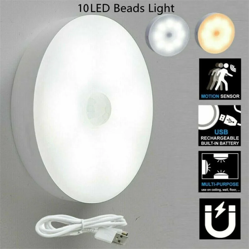 

LED Motion Sensor Light Night PIR Wireless Battery Powered Cabinet Stair Lamps