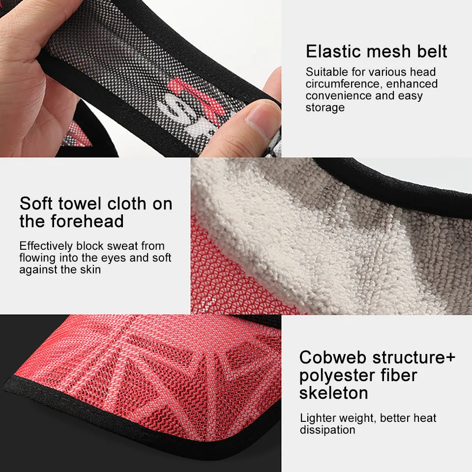 GTUBIKE No Slip Sun Hat Cooling Stretchy Visor Mesh Baseball Cap Top Empty Tennis Golf Cap Fishing Sun Protection Running Caps