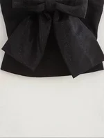 Sequined Bow Women Sling Top Sexy Backless Crop Top Pleated Zippers Female Tank Tops 2025 Spring Lady Streetwear Tops - Image 4