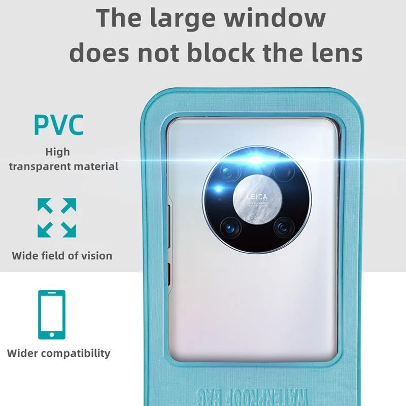 Universal Waterproof Phone Bag Case Swim Phone Pouch For iPhone 15 14 ProMax Samsung Xiaomi Huawei Underwater Diving Phone Cover