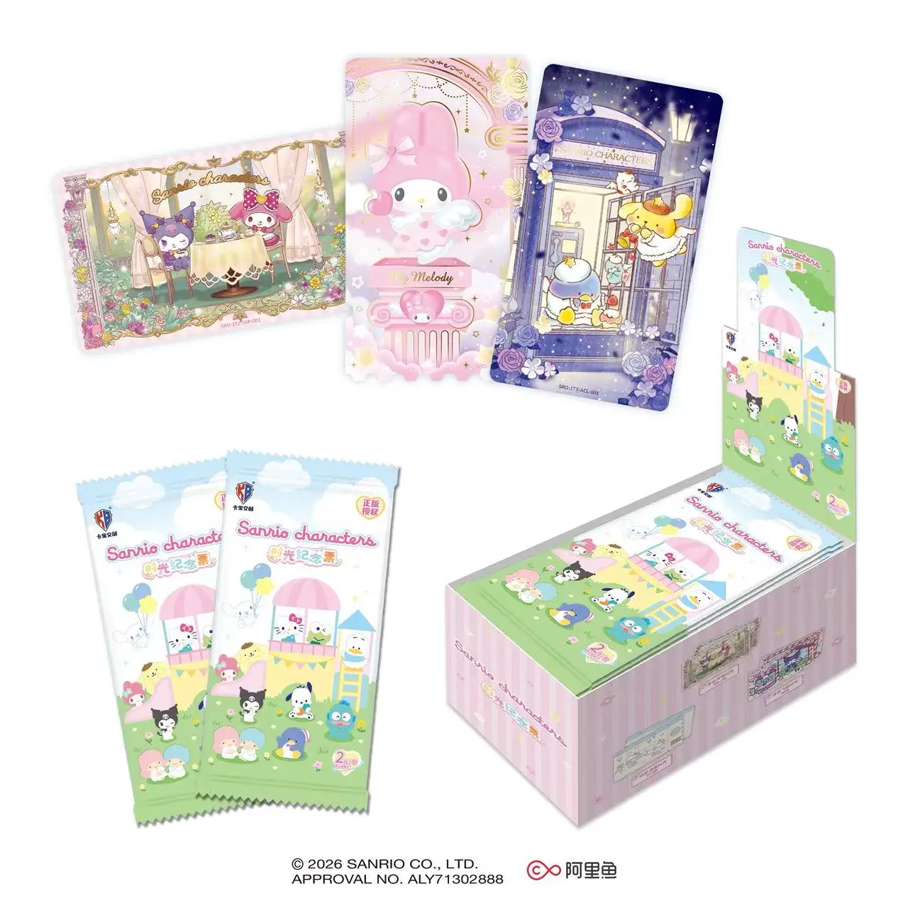 KABAO Original Sanrio Kuromi Hello Kitty Shining Card Cartoon My Melody Collectible Game Card Toy For Fans Collect Gifts