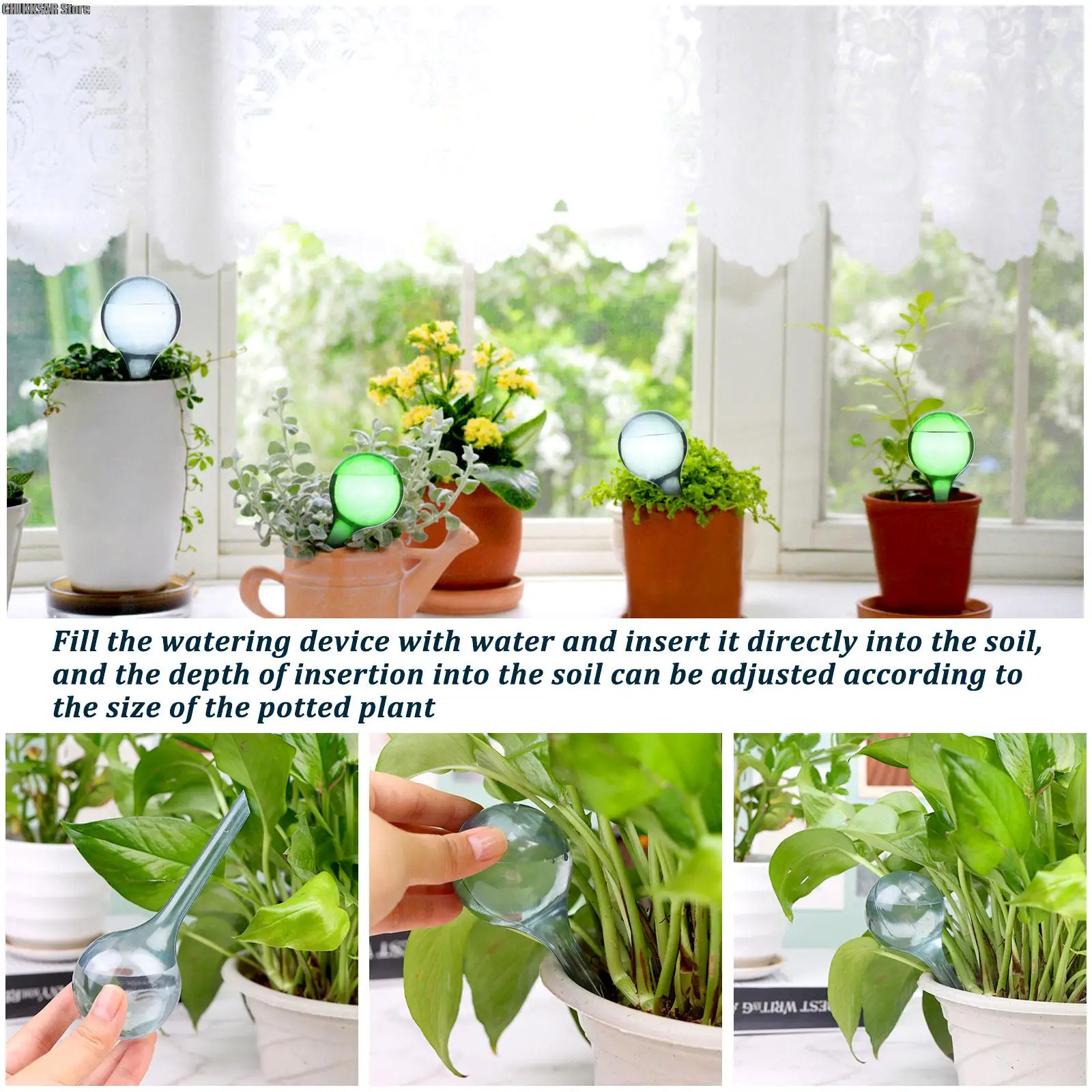 1pc Plant Watering Globes Self Watering System  ​PVC Self Plant Watering Lazy Waterer Travel Dripper blue