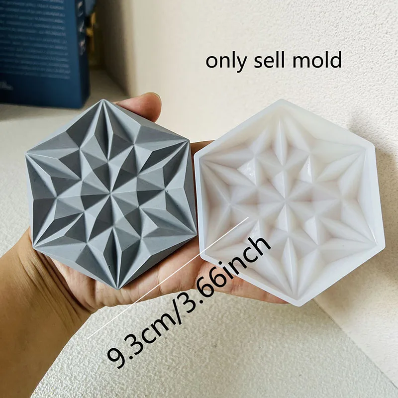 기하학적 코스터 시멘트 몰드 육각 벽 타일 배경 석고 실리콘 몰드, DIY 벽 장식, 클레이 송진 몰드, 2 개/세트