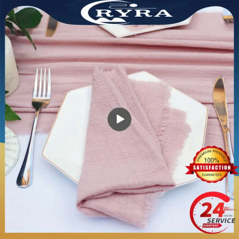Placemat 모슬린 냅킨 식탁 원단 손수건 파티 장식, 티 타올 테이블, 원단..