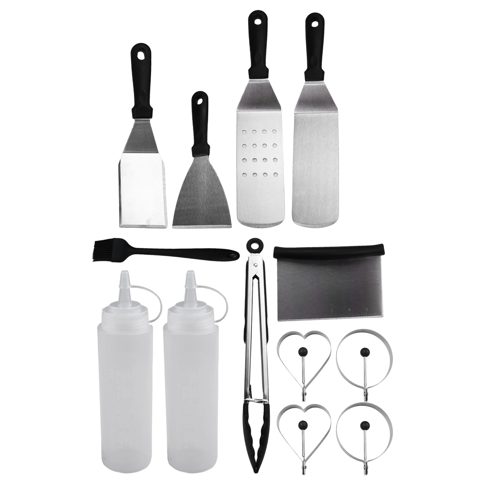 

14pcs/Set Stainless Steel Barbecue Set Outdoor Barbecue Tool For Blackstone Griddle Accessory Outdoor Cook Shovel Burning Shovel