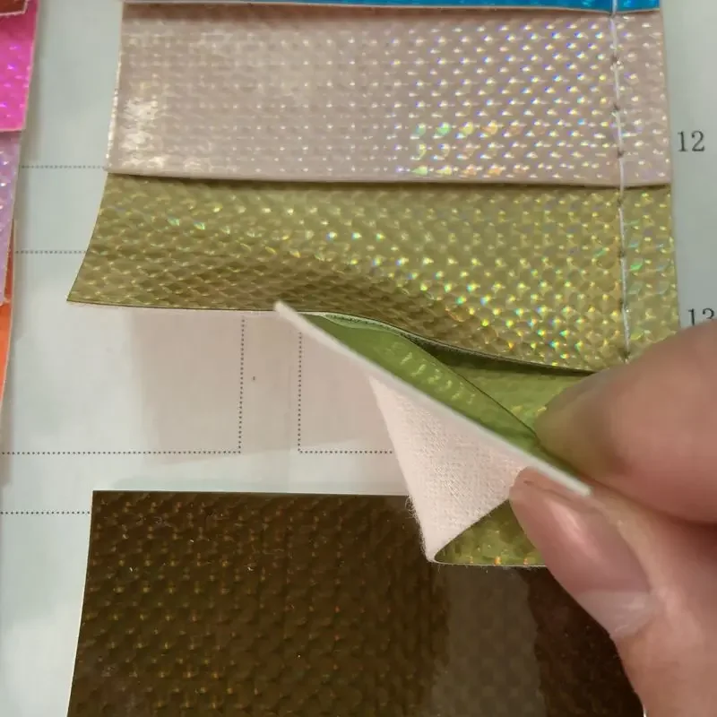물결무늬 홀로그램 효과 PVC 장 합성 가죽 소재