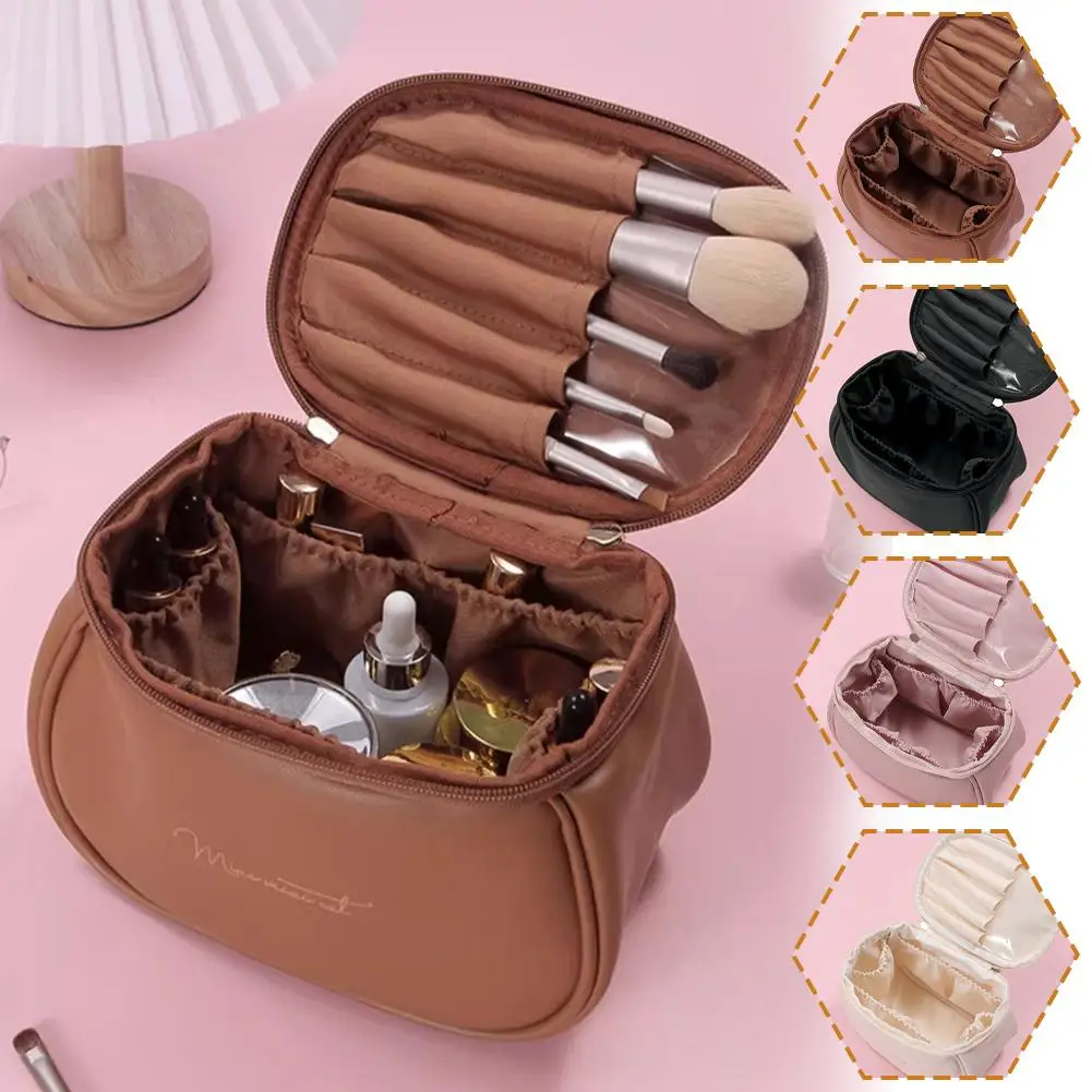 Cute PU Waterproof Makeup Bag Large Capacity Portable Travel Cosmetic Organizer For Women Toiletry Case With Custom Print Design