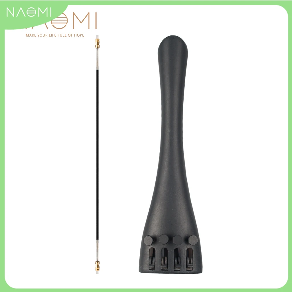 NAOMI 4/4-1/8 Cello Tailpiece Aluminum Alloy 4 Fine Tuners Adjustable Nylon Tailgut Cello Parts Accessories Luthier cello support parts