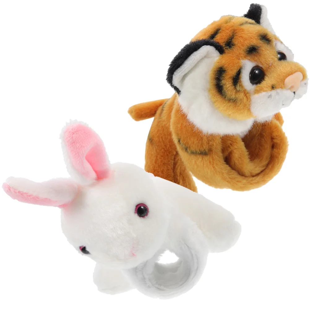

2 Pcs Kids Bracelets Animal Slap for Pop Circle Stuffed Toy Children Party Toys