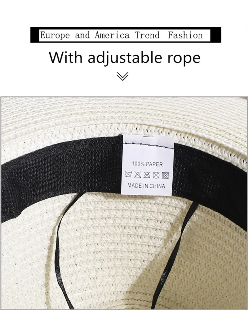 Chapeaux de soleil à bord plat avec lettre M en strass pour l'extérieur, chapeau melon d'été pour femmes, casquette de paille pour voyage et shopping_voghion.com