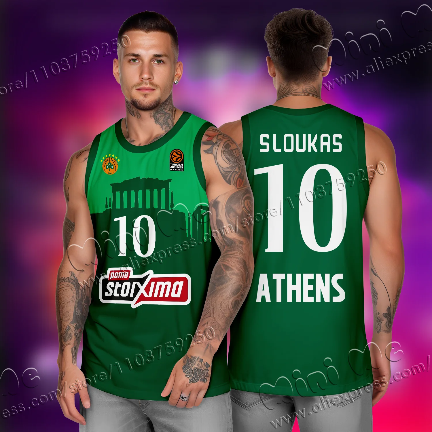 2025 New Arrivals Panathinaitkos Basketball Jersey Fan Special Jersey Kit Greece Men Summer Basketball Sports Jersey Vest TShirt 3
