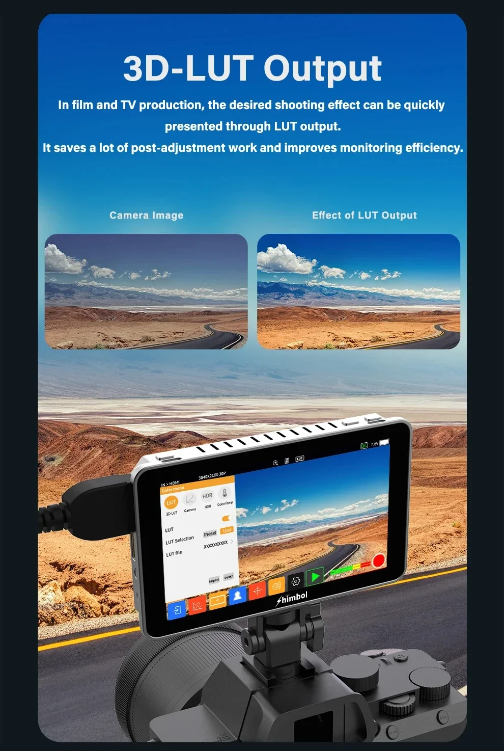 SHIMBOL Memory I Pro 5.5 " 2000 Nits 3G-SDI HDIM Recording Monitor with 3D LUT I