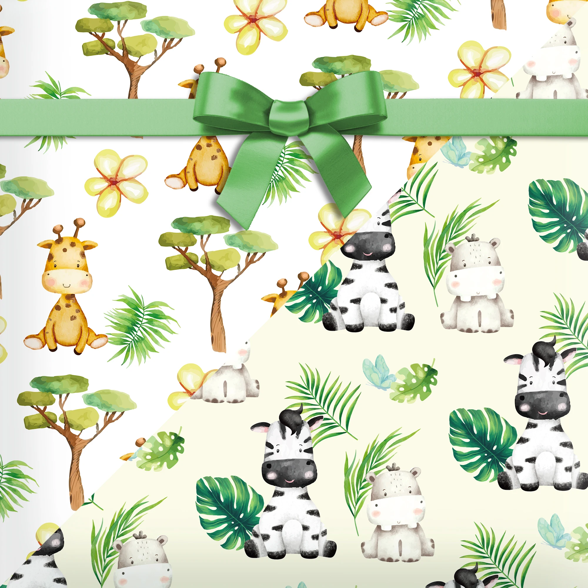 6/12 stücke Dschungel Tiere Kind Geburtstag Geschenkpapier Geschenkbox Dekoration Geburtstag Dekoration Baby Shower Party Supplies – Detail 15