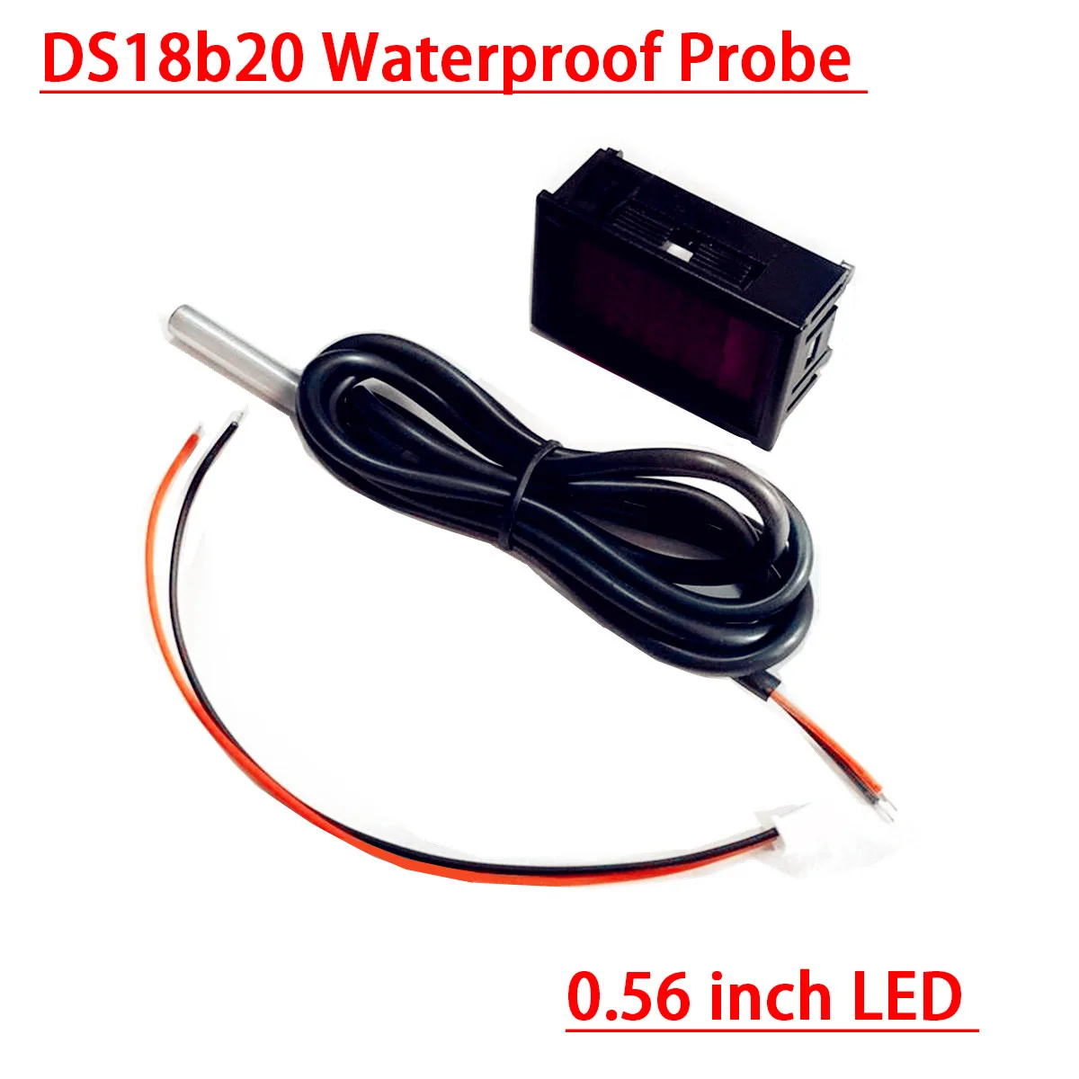 DC 12V 24V DS18b20 LED 디지털 온도계 -55 +125 섭씨 온도 측정기 모니터 자동차/물/공기/실내/실외