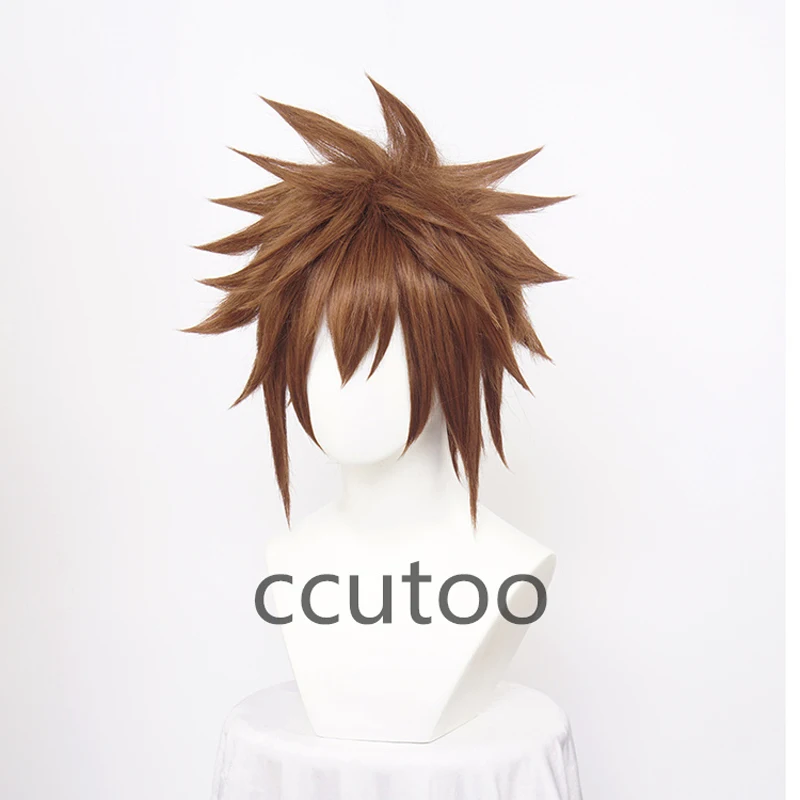 Kingdom Hearts Sora Cosplay Wig Brown Short Synthetic Hair Halloween Costume Wigs + Wig Cap synthetic wig halloween wig