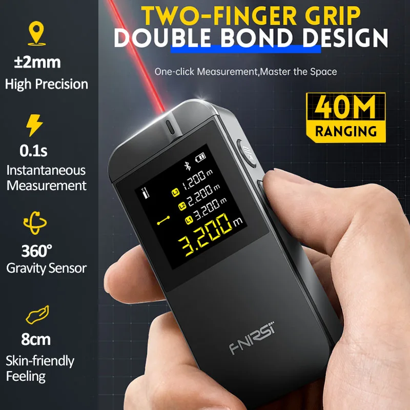 

Smart Laser Rangefinder 40M Digital Laser Tape Measuring Tool Accurate Distance Meter Rechargeable Laser Ruler Rangefinder