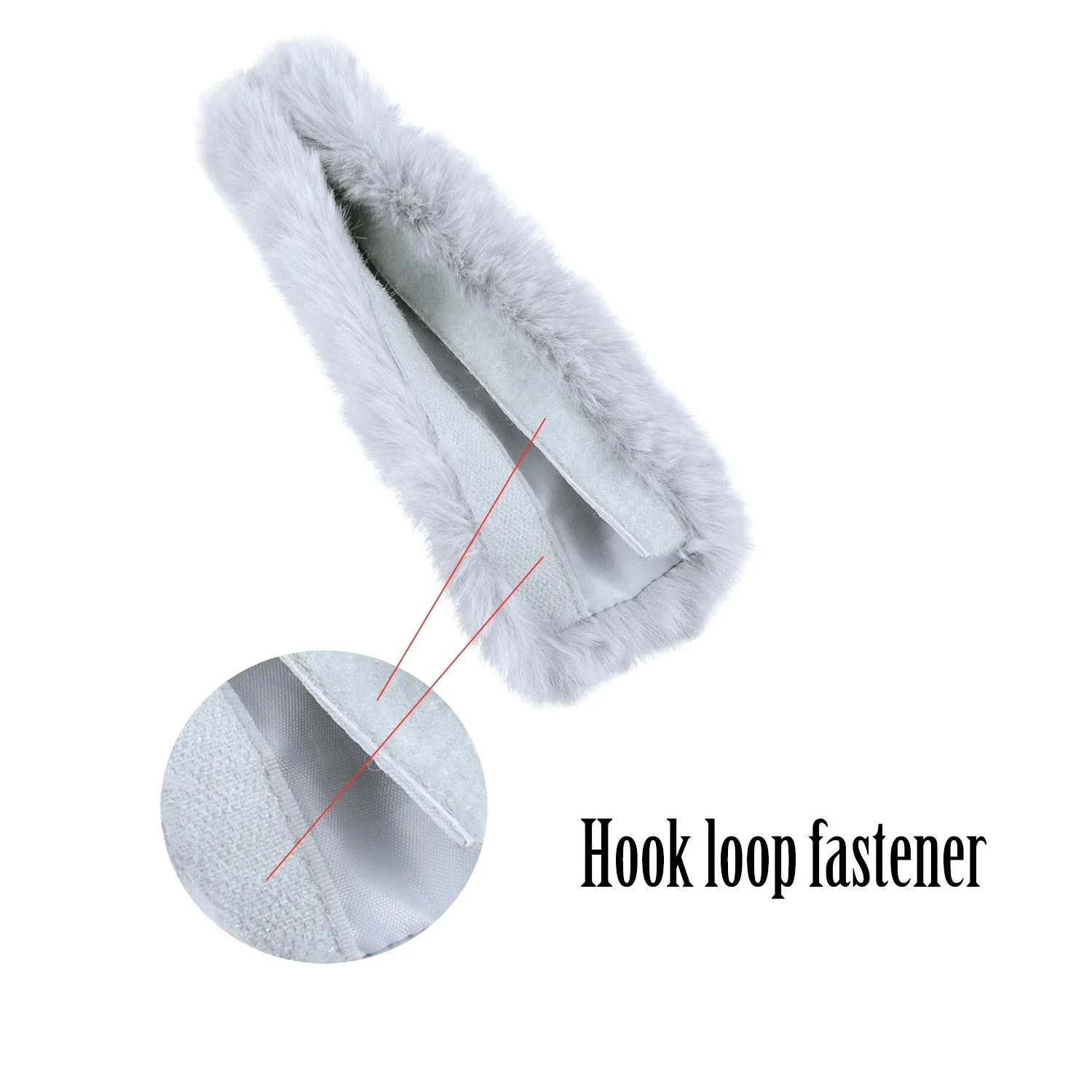 New 1 Pc Plush Fur Furry Bag Strap Covers Sleeves with Loop Fastener Cover for Bag Handles Replacements Accessories