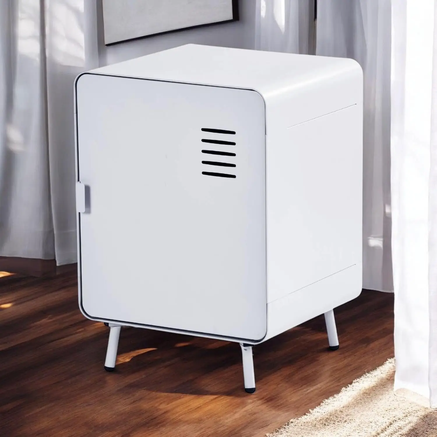 Industrial Metal File Cabinet with Ventilated Door & Shelf, Compact Storage for Home Office, Printer Stand - Blue Haze