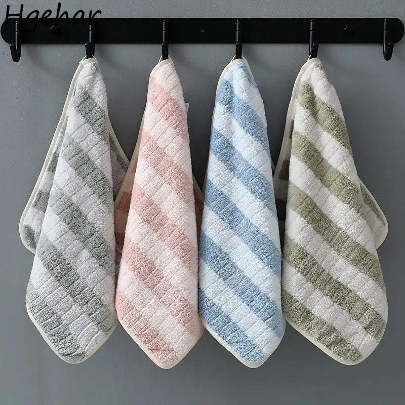 Striped Face Towels Adults Soft Students Wash Bathroom Quickdrying