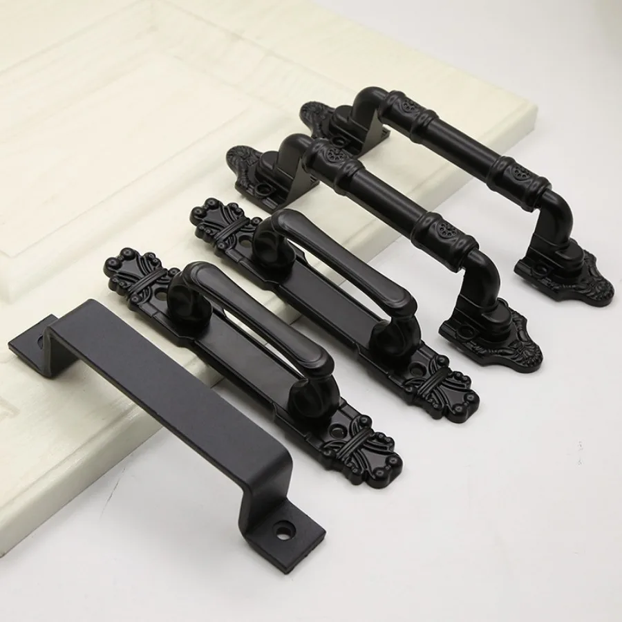 Nordic Vintage Wooden Door Handles Bedroom Sliding Door Furniture Hardware Push Pulls Wardrobe Handle Cupboard Handles door handles cabinet handles