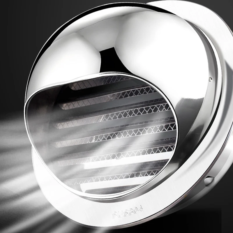 Stainless Steel Wall Ceiling Air Vent Exhaust Hood Ducting Ventilation Waterproof Vents Cap Exhaust Grille Cover Bathroom