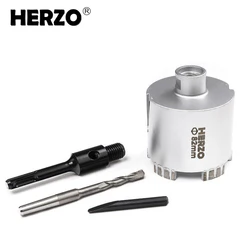 HERZO 82mm Diamond Core Drill Bit Hole Cup 5T Cutter Accessories Cutting For Hammer Drill Stone Drilling Tool