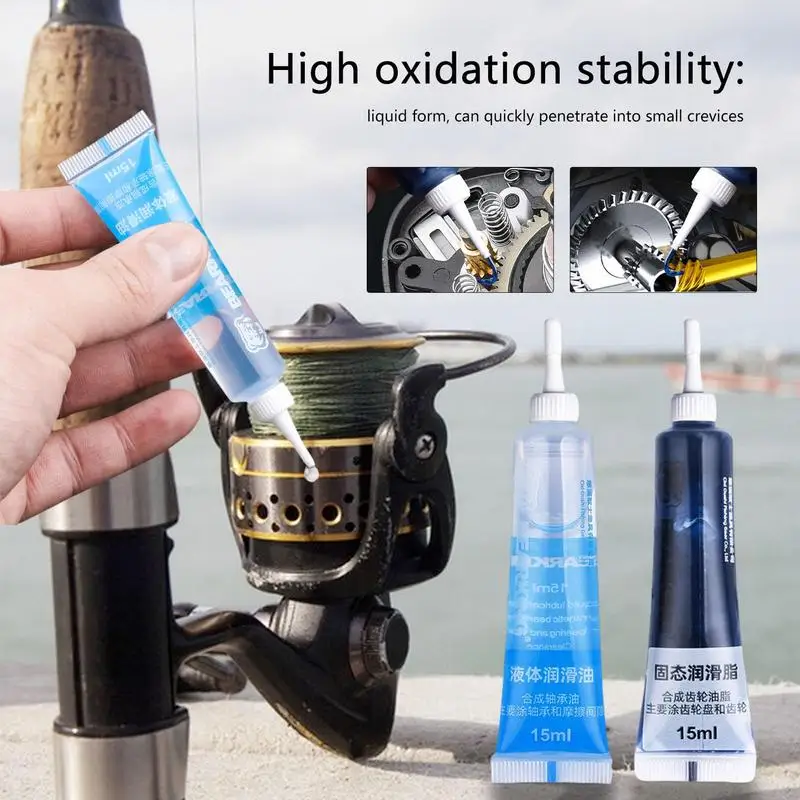 Grease Lubricant Fishing Accessories 2Pcs Fishing Reel Lubricant Oil Grease For Reel Maintenance