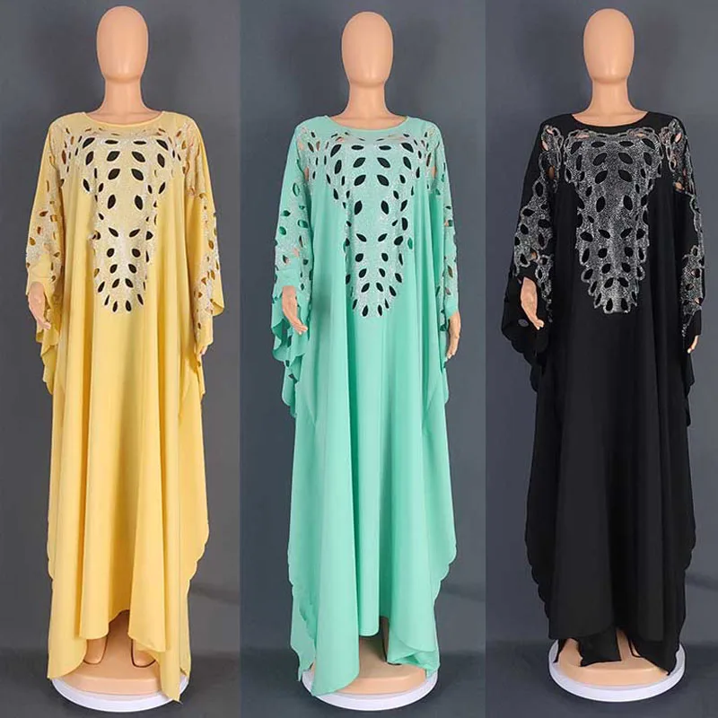 

Muslim Abaya Diamonds Luxury Women Loose Dress Boubou African Dashiki Evening Party Maxi Gown Islam Turkey Gown Moroccan Caftan