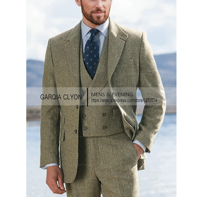 Wool Checks Business Blazer for Man, Casual Blazer for Man, Formal Blazer  for Man,wool Coat & Pant for Wedding,tweed Blazer and Pant for Man -   Canada