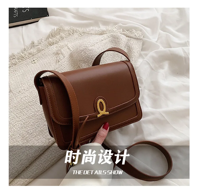 Feminina de um Novo na Moda Bolsa de Moda Couro Texturizado Bolsa Ombro Primavera Marca All-match Messenger Pequeno Quadrado 2022 5 Online shopping