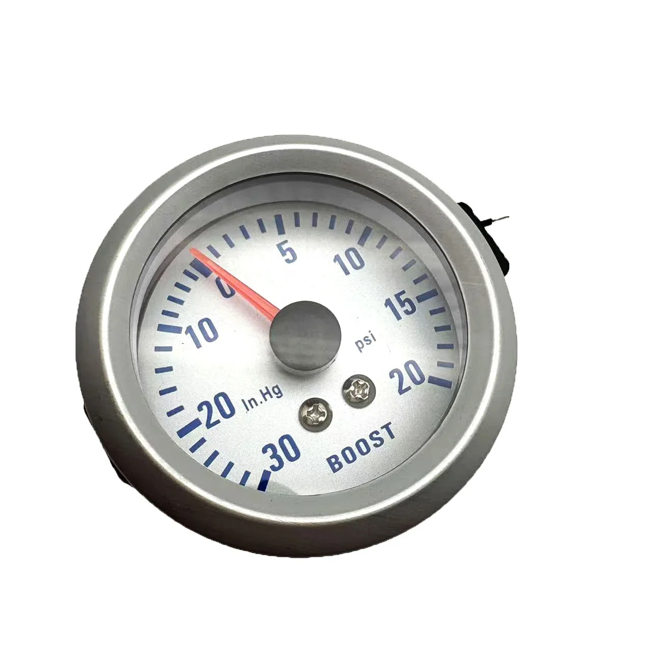 2.52인치 터보 부스트 게이지 -30인치인치파운치에서 35PSI까지 기계식 화이트 LED 부스트 게이지 스모크 렌즈 부스트 센서 (12V 자동차용 부스트 게이지)