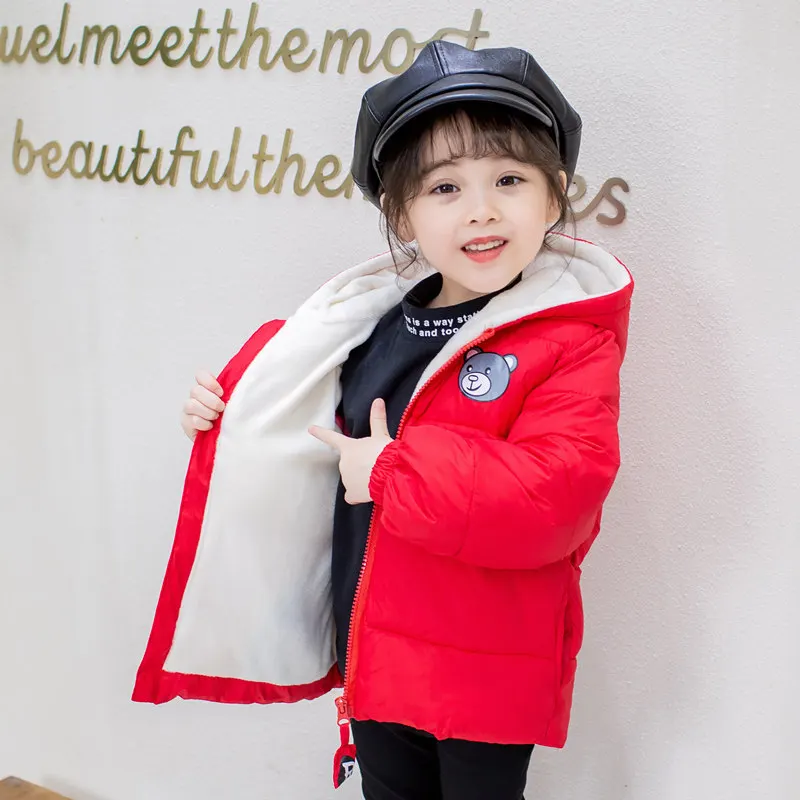 Kids Clothes Children's Jacket Coat Clothing Boy Girl Hooded Thicken Velvet Lining Keep Warm Down Jacket Children Clothing down jacket children jackets girls coat
