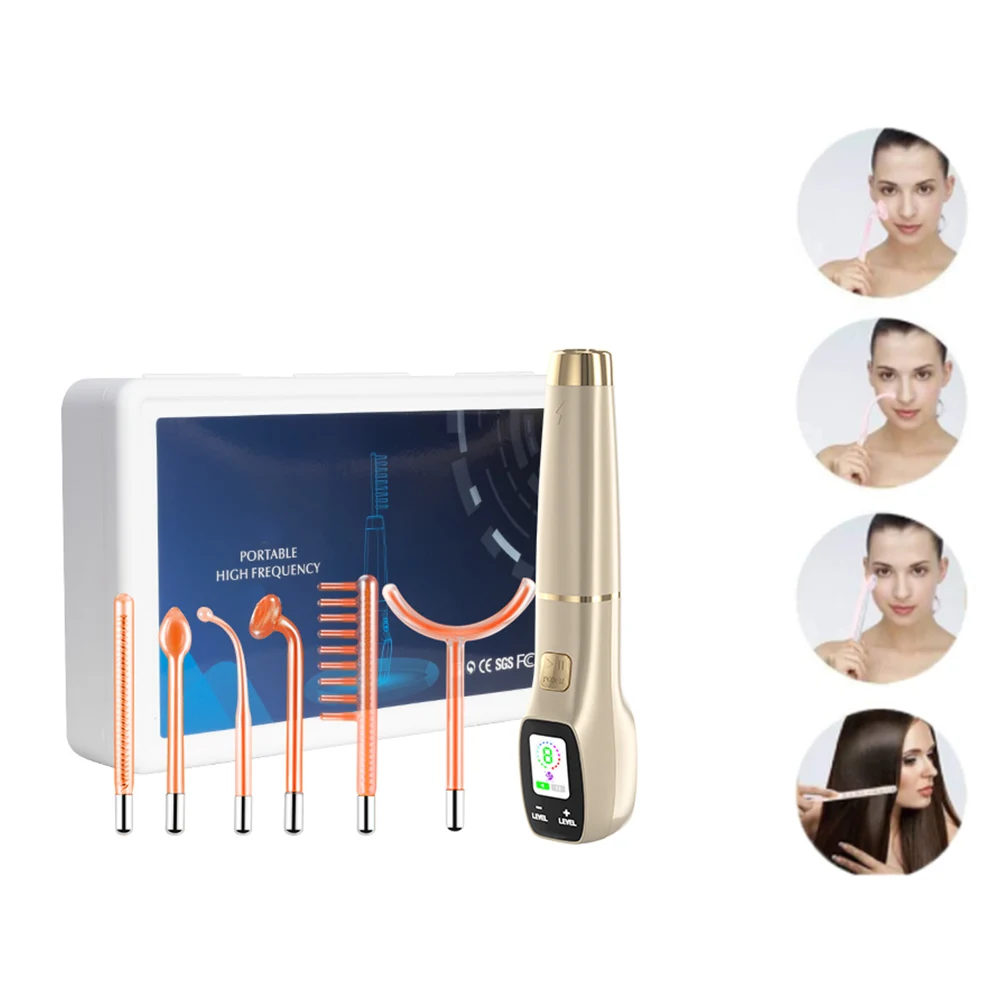 

4 In 1 High Frequency Electrotherapy Glass Tube Electrode Wand Acne Spot Remover Facial Anti Wrinkle Skin Care Spa Beauty Device