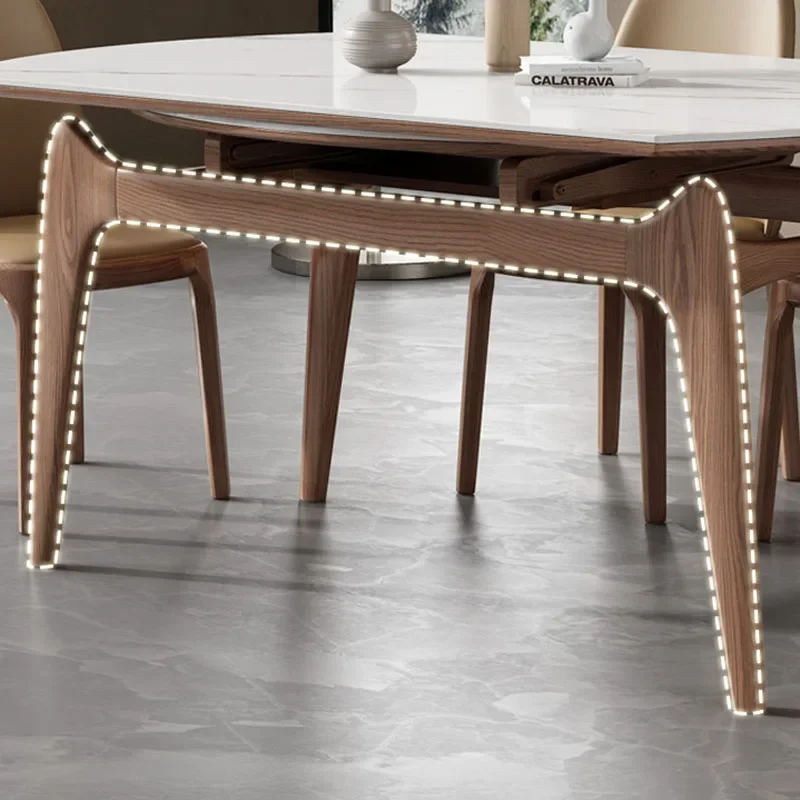 Oval Nordic Marble Dining Table Heat Resistance Minimalist